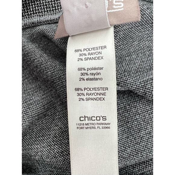 Chico’s Textured Black/White Pull On Pants Women's Size 3 (XL 16/18) - Picture 4 of 6